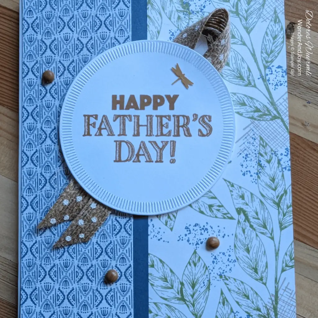 Happy Father's Day handmade card using Spotlight on Nature stamps and dies from Stampin' Up!
