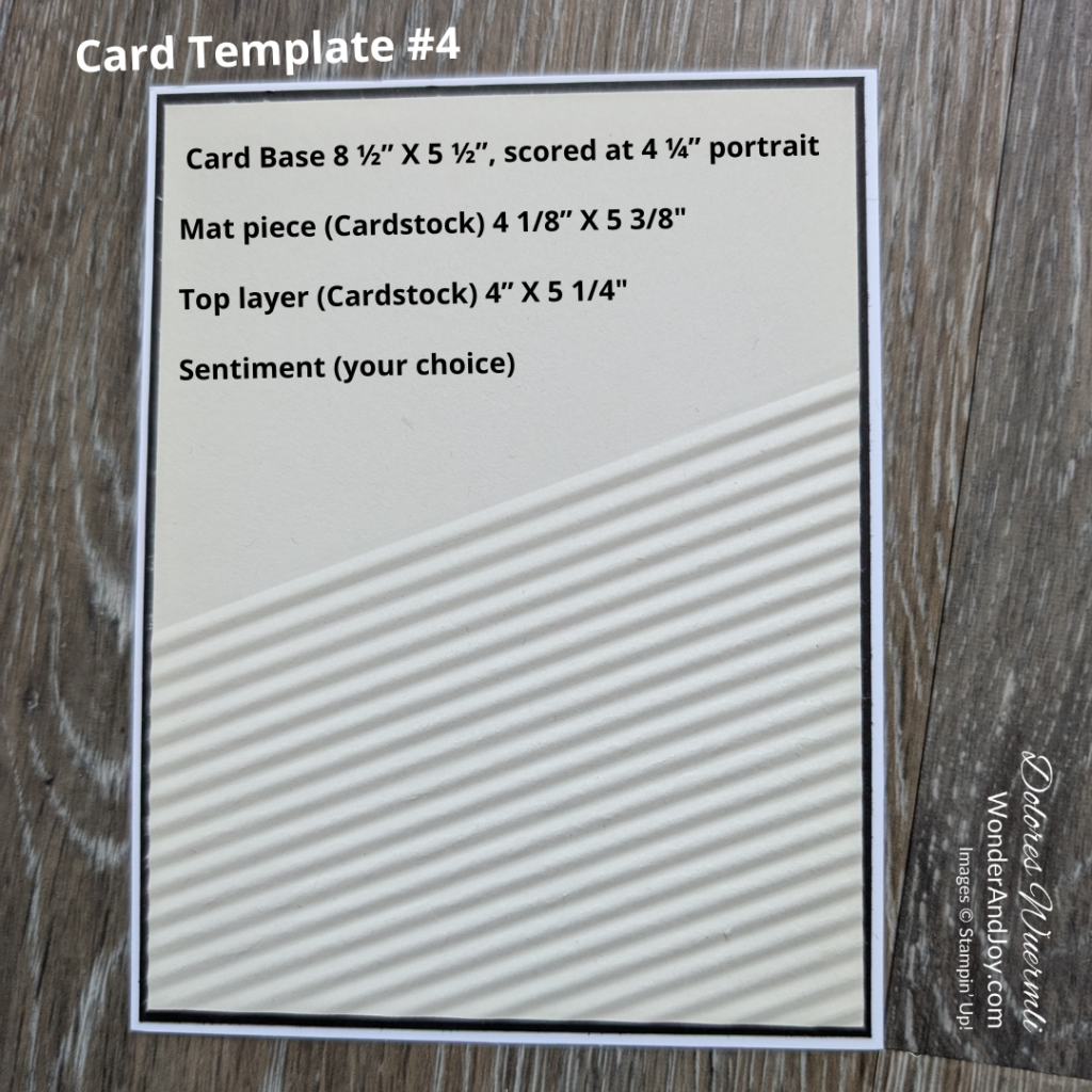 card template #4 with measurements