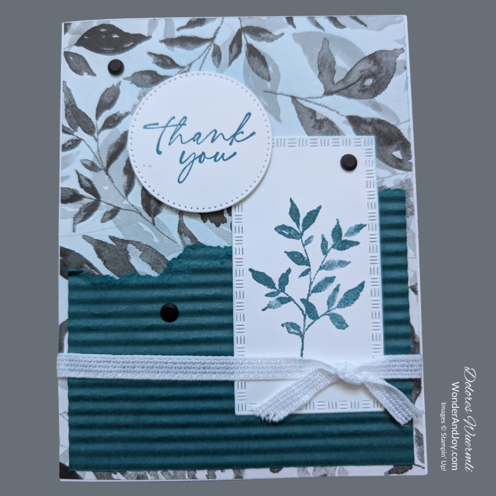 Thank You handmade card using Online Exclusive Botanical Textures suite collection
