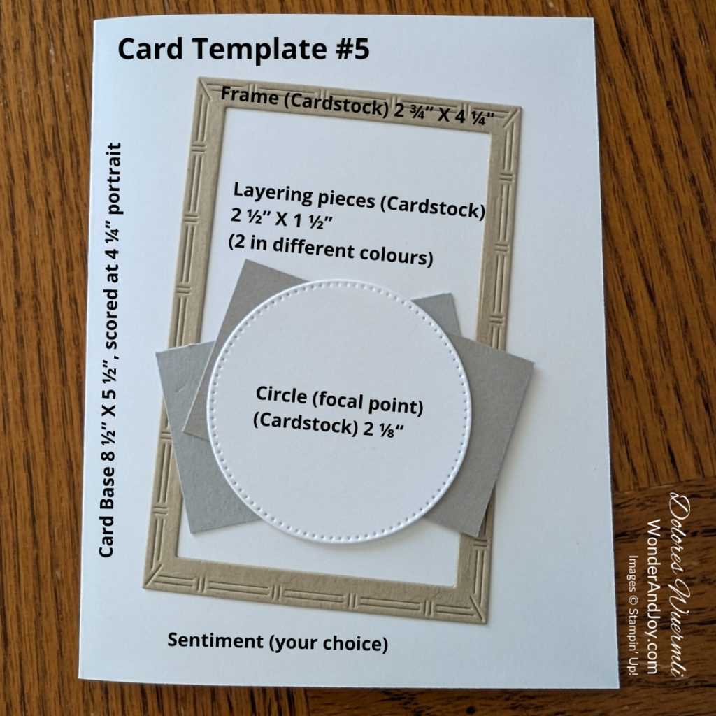 Card Template #5 with measurements