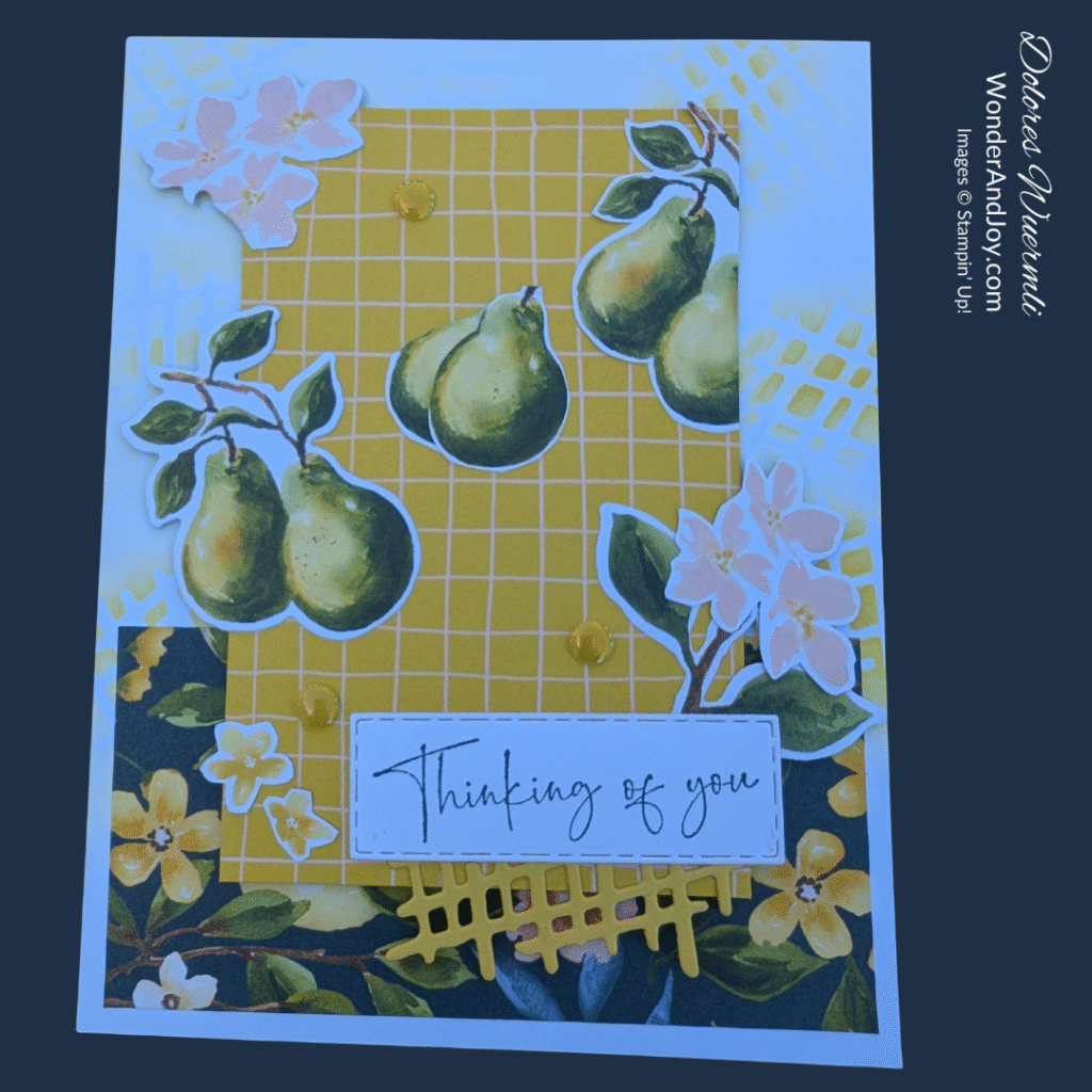 Thinking of You card with Painterly Pears Suite Collection