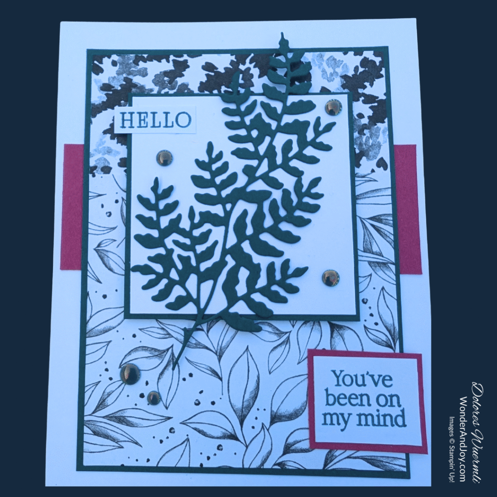 Hello, you've been on my mind card using Beautiful Gallery suite from Stampin' Up!