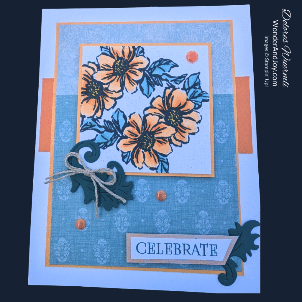 Celebrate card using Gallery Blooms stamp set from Stampin' Up!