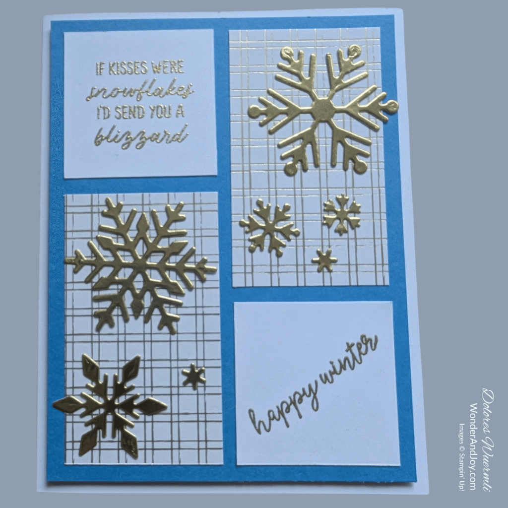 Happy Winter handmade card using Stampin' Up! Snowflake Kisses bundle