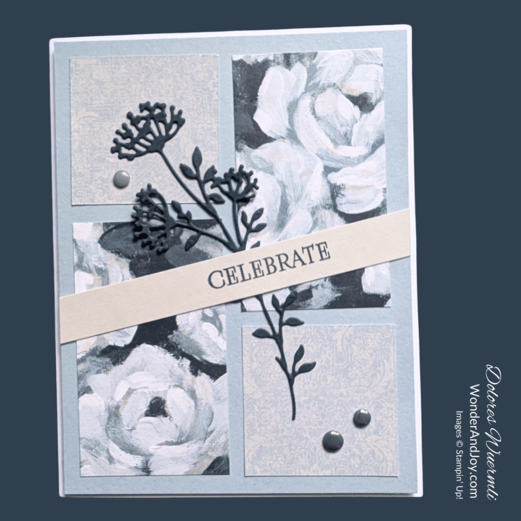 Celebrate handmade card using Beautiful Motifs from Stampin' Up!
