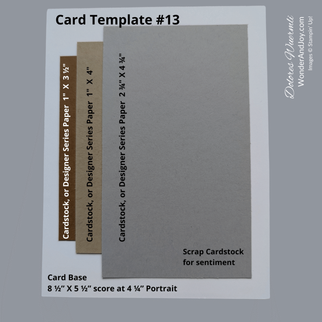 card template #13 with measurements