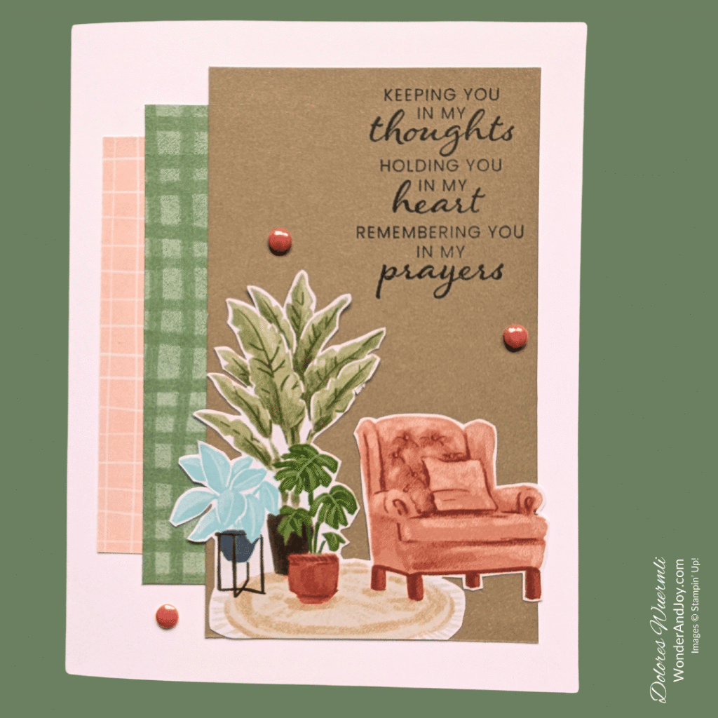 card example with Prayers and Promises stamp set