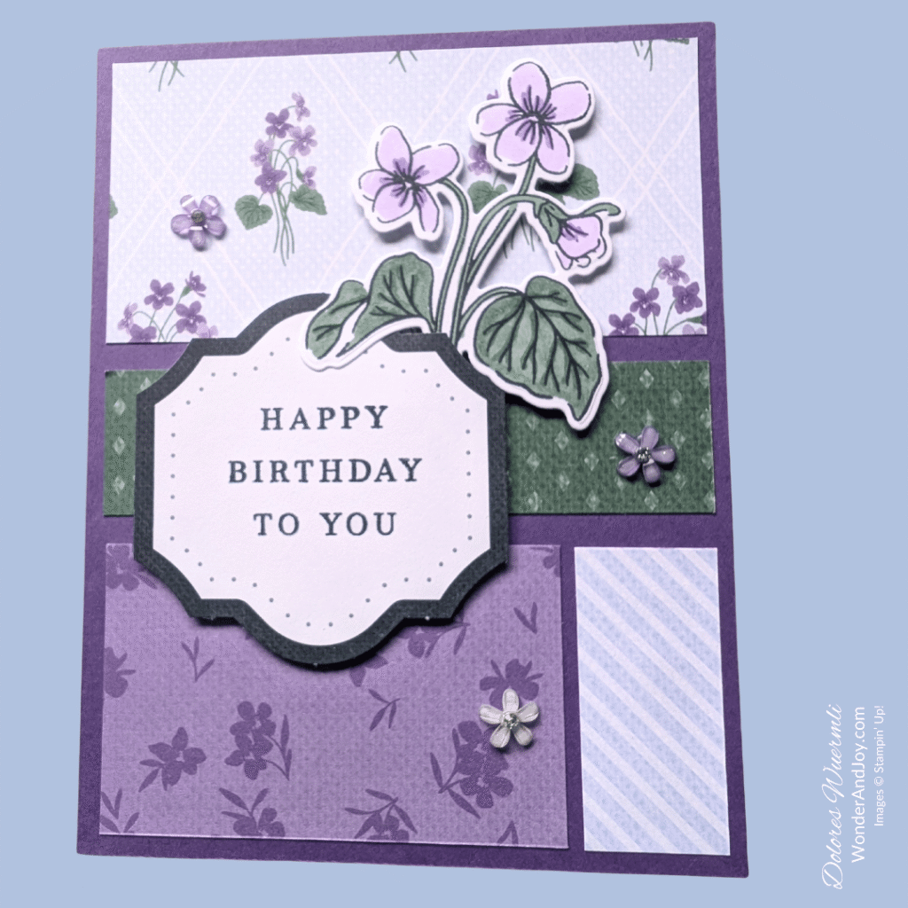 card example #1: Happy Birthday To You handmade card using Violet Dreams Suite collection